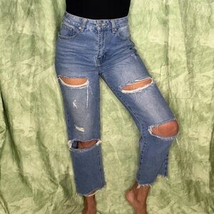 Distressed Nasty Gal Straight Leg Jeans